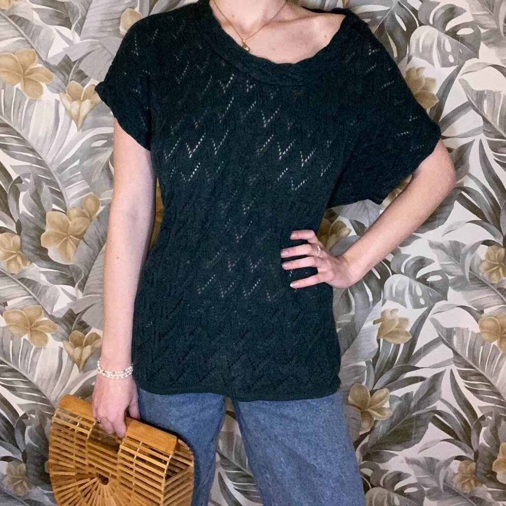 Green Knit Poncho Spring Sweater